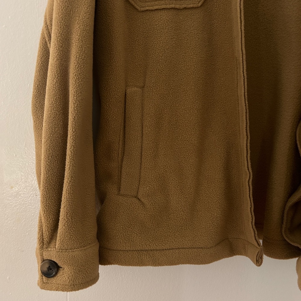 Camel Brown Soft Teddy Shacket Button Up Oversize… - image 4